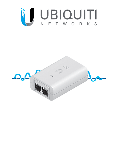 [UBI084009] UBIQUITI U-POE-af - Inyector PoE Gigabit para equipos Ubiquiti / 48 VDC / 0.32A / 802.3af / Color blanco
