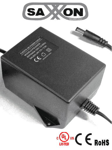 [TVN171016] SAXXON PSU24025 - Fuente de Poder de 24 Vca a 2.5 Amperes/ Cable de 2.5 Metros/ Entrada 110 Vca/ Protección contra Sobre Cargas/ 