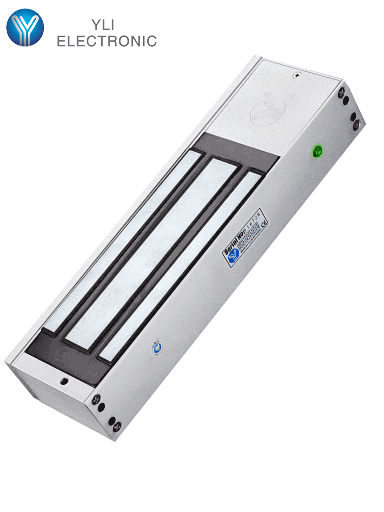 [76005] YLI YM750TLED - YLI YM750TLED - Cerradura Magnética 750 kg o 1500 Lb de Fuerza de Sujeción / Indicador Led / Uso Interior / Retardo de tiempo / Voltaje Dual 12v/24 VDC / Compatible con Soporte MBK750ZL 