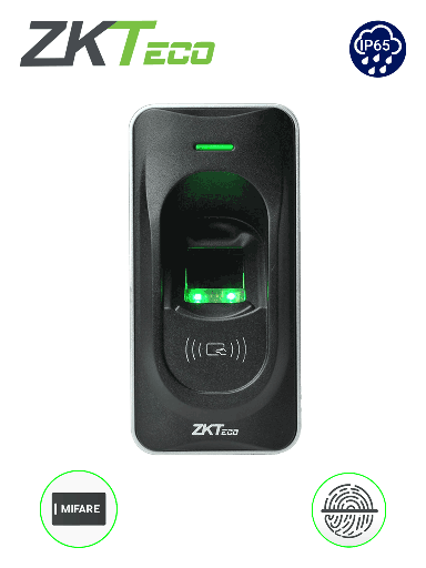 [ZKT063001] ZKTECO FR1200MF - Lector Esclavo De Huella y Tarjetas MIFARE 13.56 Mhz / IP65 / RS485 / LED Indicador de Estado / Compatible con Paneles InBio
