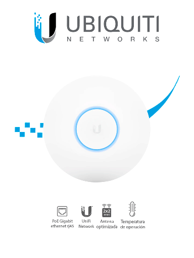 [80400] Access Point UniFi, doble banda 802.11ac, MIMO 2X2, soporta 100 clientes, hasta 867 Mbps, para interior, PoE 802.3af.