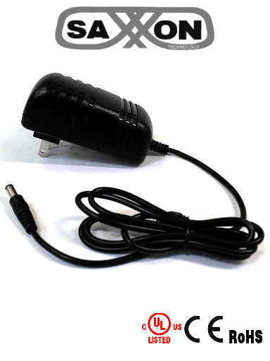 [TVN171015] SAXXON PSU1202E - Fuente de Poder Regulada de 12 Vcc  2 Amperes/ Con Cable de 1.2 Metros/ Conector Macho/ Especial para Camaras de CCTV/ Usos Multiples/