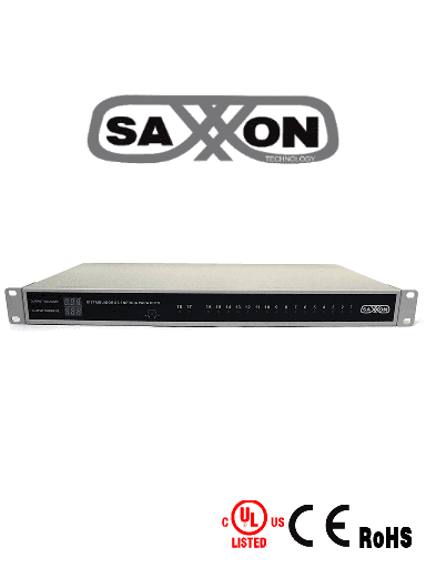 [TVN400054] SAXXON PSU1220D18US - Fuente de Poder Profesional Regulada de 18 Canales/ Montaje en Rack/ Salida ajustable de 12 VDC a 13.8 VDC/ 20 Ampers/ Certificación UL/ Protección contra Descargas/