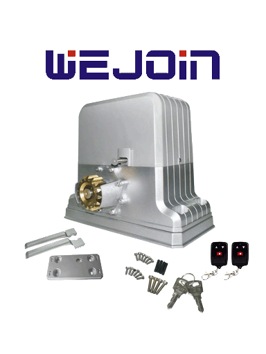 [TVB349001] WEJOIN WJPKMP202 - Motor para portón deslizante o corredizo / Soporta hasta 1800 Kg / Control remoto 418 Mhz / Limites físicos / Compatible con Cremallera WJKJCT