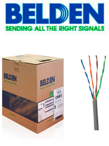 [TVD336001] BELDEN 1583A008U1000 - Cable UTP / 4 Pares / Categoria 5E / 24  AWG / 305 Metros / 100% Cobre / Color gris/