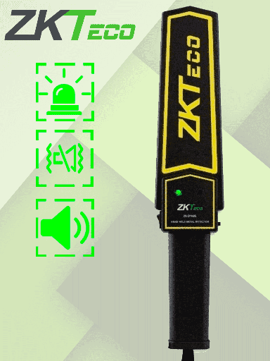 [ZKT460001] ZKTECO D100S - Detector de Metales Portátil / Batería de Litio 9 VCD / Alarma configurable Audio, Luz, Vibración / Intensidad de 75 dB