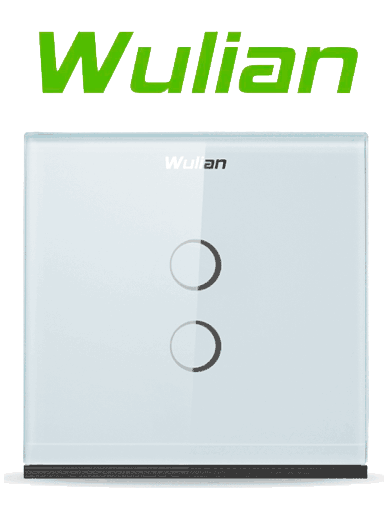 [WLN481011] WULIAN SWITCHT2LN - Apagador Inteligente Touch con 2 Botones / Comunicacion Zigbee con Brain para administración desde celular a traves de App/ Carga maxima 10 Amp / Tipo Europeo
