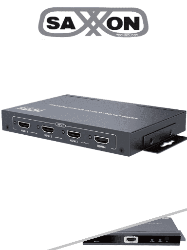 [TVT017007] SAXXON LKV401MS- Switch de Video HDMI Multivista para 4 Entradas y 1 Salida/ Resolución 1080p@60Hz/ Múltiples Modos de Vista: Modo Dual y 3 Modos Cuádruples/ Muestra el Video de 4 Dispositivos en un Monitor