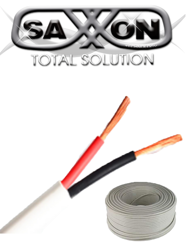 [TVD416021] SAXXON OWAC2100J - Cable de alarma / 2 Conductores / CCA/ Calibre 22  AWG / 100 Metros / Recomendable para control de acceso / Videoportero / Audio / Reforzado