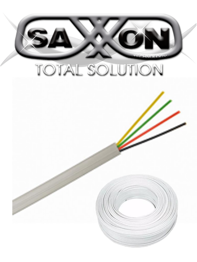 [TVD416022] SAXXON OWAC4100J - Cable de alarma / 4 Conductores / CCA/ Calibre 22  AWG / 100 Metros / Recomendable para control de acceso / Videoportero / Audio / Reforzado