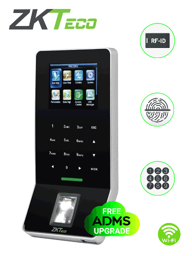 [ZAS061002] ZKTECO F22ID - Control de Acceso y Asistencia / 3000 Huellas / 5000 Tarjetas  ID / Teclado Táctil / Sensor de Huella SilkID / Conexión TCPIP / WiFi / ADMS Gratis / Compatible con Biotime PRO / #favoritos