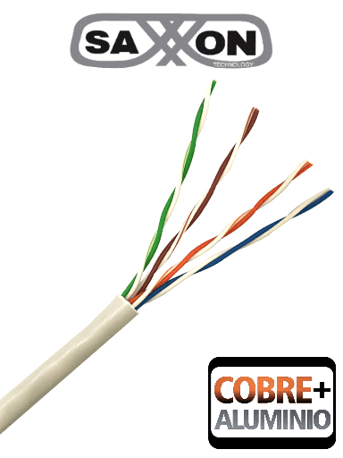 [TVD119080] SAXXON OUTP5ECCA305BC - Bobina de Cable UTP Cat5e/ 305 Metros/ CCA/ Color Blanco/ Uso Interior/ Cert ISO9001/ UL 444/ RoSH/ ANSI/ TIA/ EI-568B 