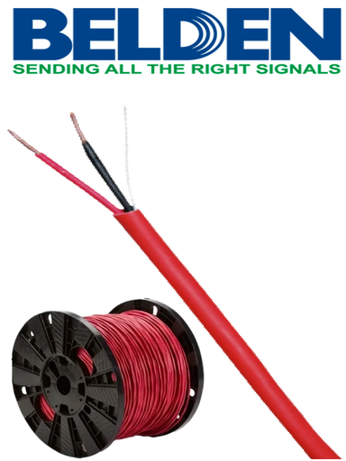 [TVD416026] BELDEN 5320UL0021000 - Bobina de cable para sistemas de deteccion de incendio / 2 Conductores / Calibre 18 / Sin blindar / Rojo / 305  Mts