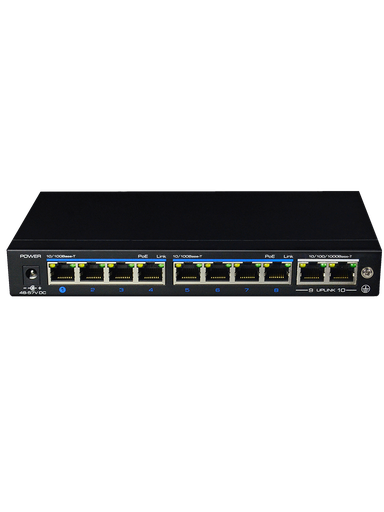 [UGC182008] UTEPO UTP3SW08TP120A1 - Switch PoE de 10 Puertos/ 8 Puertos PoE 10/100 Mbps/ 2 Puertos UPLINK 10/100/1000 Mbps/ Estándar 802.3af & at/ PoE 120 Watts Totales/ Hasta 250m de Conexión en Modo CCTV/  No administrable #OfertasRedes #SUCURSALES