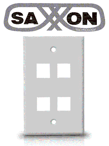 [TCE339081] SAXXON A1754A - Placa de pared / Vertical / 4 Puertos tipo keystone / Color blanco