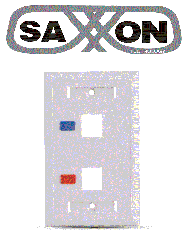 [TCE339084] SAXXON A1752E - Placa de pared / Vertical / 2 Puertos tipo keystone / Color blanco / Con etiquetas