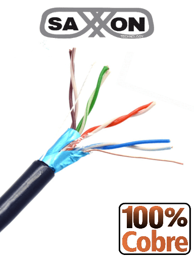 [TVD119170] SAXXON OFTPCAT5ECOPE305N - Bobina de Cable FTP Cat5e 100% Cobre/ 305 Metros/ Blindado/ Color Negro/ Uso Exterior/ Ideal para Cableado de Redes de Datos y Video/ Cert ISO9001/ UL / RoSH