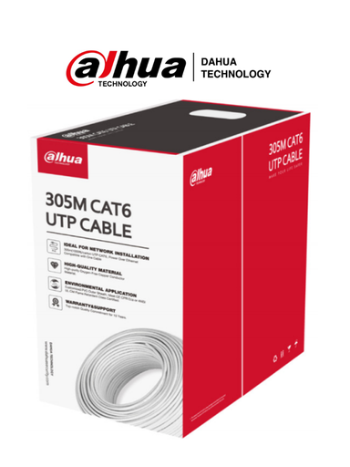 [DAC119001] DAHUA PFM923I-6UN-C - Bobina de cable UTP 100% cobre / Categoria 6 / Color blanco / Interior / 305 Metros / Redes / Video/