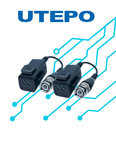 [TVT4450037] UTEPO UTP101PHD6 - Par de Transceptores Pasivos 4k (Video Baluns)/ Boton Push Superior para Facil Instalación/ Diseño de Empalmes Ordenados/ 4k Hasta 150 Metros en CVI/ 4 Megapíxeles a 200 Metros/ 1080p Hasta 250 Metros/ Soporta HDCVI/HDTVI/AHD y CVBS/