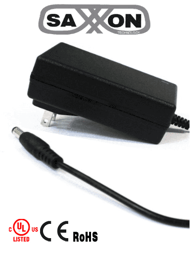 [TVN0830049] SAXXON PSU1203E - Fuente de Poder Regulada de 12 Vcc 3 Amperes/ Cable de 1.2 Metros/ Para Usos Multiples: Sistemas de CCTV, Acceso, Asistencia, etc/ Certificación UL/ 