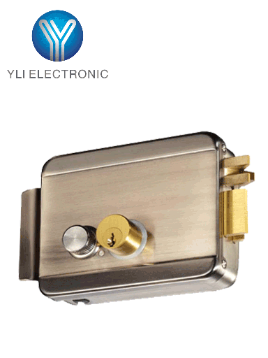 [YLI4740043] YLI ABK702BR - Cerradura Eléctrica Derecha / Carcasa Metálica / Apertura con Botón, Llave / 12VDC / Uso Interior / Compatible con Controles de Acceso