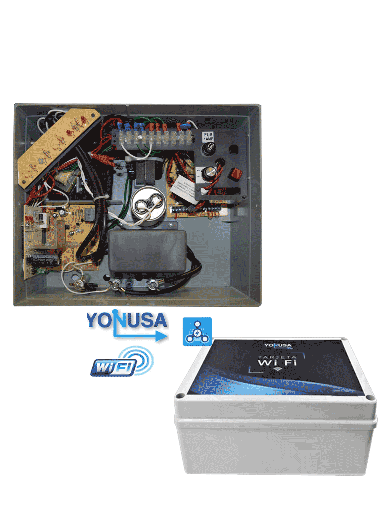[YON6500007] YONUSA EY10000127AFWIFI - Paquete de ENERGIZADOR de alta frecuencia ANTIPLANTAS de 10000V y modulo  WiFi para control desde APP