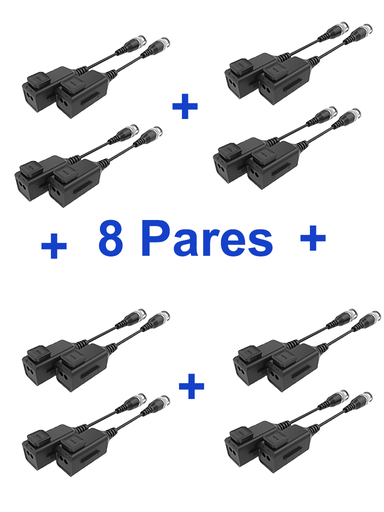 [TVT4450043] UTEPO UTP101PHD6PAK8 - 8 Pares de transceptores pasivos  HD / Diseño para empalmes ordenados / Distancias CVI  720p a 300M /  1080p A 250M / 4 MP A 200M / 4K A 150M