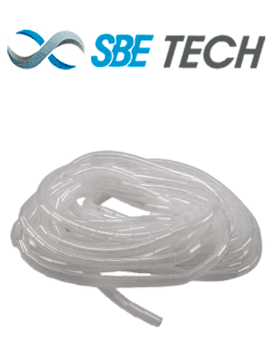 [TCE3350125] SBETECH SBEESP12 - Organizador de cable / Espiral blanco / 1/2" / 10 Metros / Rollo