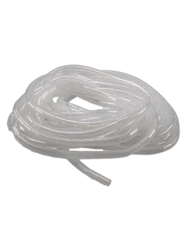 [TCE3350128] SBETECH SBEESP6 - Organizador de cables / Espiral blanco / 1/4" / 10 Metros / Rollo