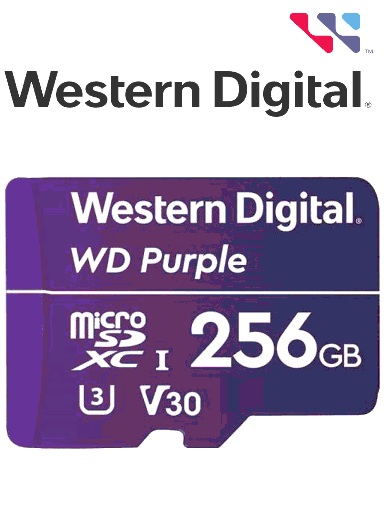 [WDC1510001] WESTERN DIGITAL WDD256G1P0C MicroSD 256GB / MICRO SDXC PURPLE SC QD101 VIDEOVIGILANCIA 24/7 CLASE 10 U1 LECT 50MB/S ESC 40MB/S