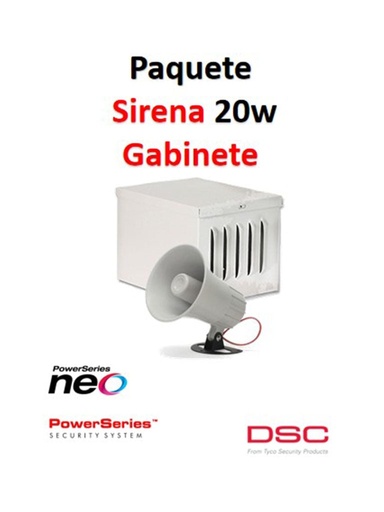 [DSC1190013] DSC S20WGPAQ - Paquete Sirena Exterior 20W con Gabinete