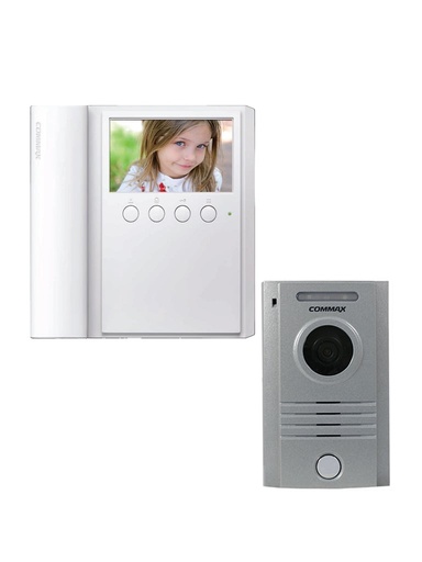 [cmx2170001] COMMAX CMV43APACK - Paquete de Videoportero que incluye frente de calle modelo DRC40K para exteriores con luz LED y monitor CMV43A con pantalla de 4.3 pulgadas con auricular/ No requiere configuración / Función Apertura de puerta