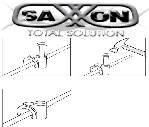 [SXN1660004] SAXXON GRA955B - Bolsa de 50 grapas de pared/ Color blanco/Diametro: 6mm / Con clavo de 3/4 para concreto de alta resistencia