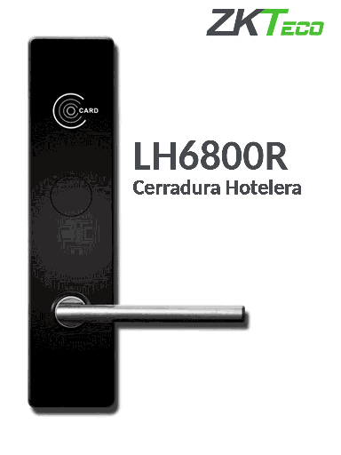 [ZKT2450004] ZKTECO LH6800R- Cerradura derecha para hotel / MIFARE 13.56 Mhz / 35 a 45 mm grosor de puerta / Aleación de Zinc / 224 eventos 