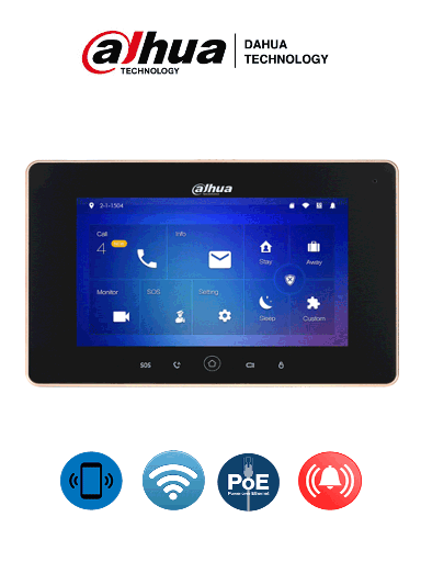 [DHT2210005] DAHUA VTH5221DS2 - Monitor IP touch de 7 pulgadas / Conexion WiFi y ethernet /  PoE  802.3af / Soporta microSD Hasta 32GB / 32 Camaras IP / Hasta 20 frentes de calle #VDPDahua/