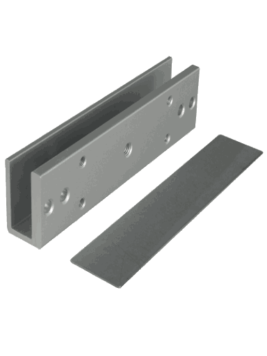 [ZKC0770002] ZKTECO LMB120U - Soporte en U para montaje en puerta de vidrio sin marco, compatible con contrachapa magnética Modelo LM120 clave  ZKT0850001