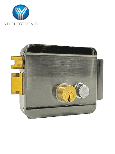[YLI2520001]  YLI ABK702BL - Cerradura Eléctrica Izquierda / Carcasa Metálica / Apertura con Botón, Llave / 12VDC / Uso Interior / Compatible con Controles de Acceso
