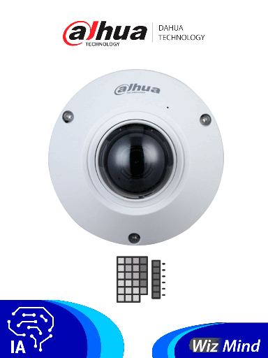 [DHT0080001] DAHUA IPC-EB5541-AS - Camara IP FishEye de 5 Megapixeles/ WizMind/ 360 Grados/ H.265/ Microfono Integrado + 1 Canal de E&S/ E&S De Alarma/ Mapa de Calor/ Conteo de Personas/ IP67/ IK10/ WDR Real/ PoE 