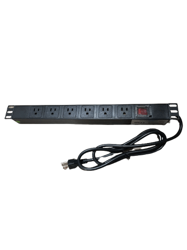[SBT2330001] SBETECH SBE-TC006VSP - Barra de 6 contactos individuales polarizados 5-51R/ montaje horizontal /19"/ 1UR/ Clavija de  1.8m / Multicontactos