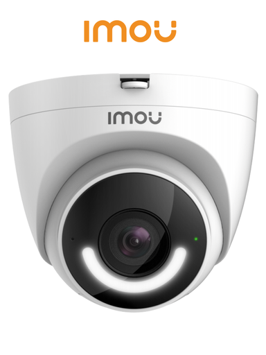 [DHT0300021] IMOU Turret (IPC-T26EN-0280B-imou) - Cámara IP Domo WiFi de 2MP con disuasión activa, sirena integrada, LED de alta potencia, micrófono, audio bidireccional, detección de humanos, IR 30m, IP67 y ranura MicroSD. 