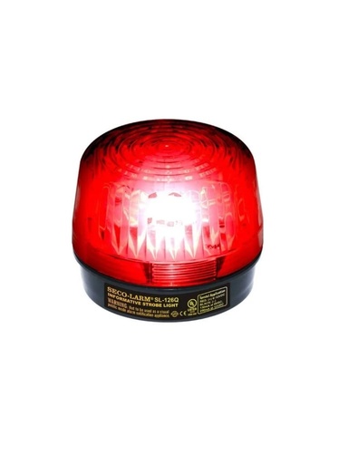 [SEC1190001] Seco-Larm SL126QR -  Luz Estroboscópica Alámbrica, 6-12VDC, Roja Compatible IHORN / RISCO / DSC / BOSCH 