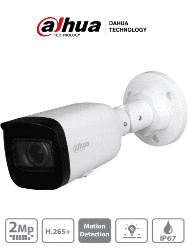 [DHT0030052] DAHUA IPC-HFW1230T1N-ZS - Camara IP Bullet de 2 Megapixeles/ Lente Motorizado de 2.8 a 12mm/ H.265+/ IR de 50 Mts/ IP67/ PoE/ Ranura para MicroSD/ DWDR/ 3D DR/ HLC/ BLC/ 