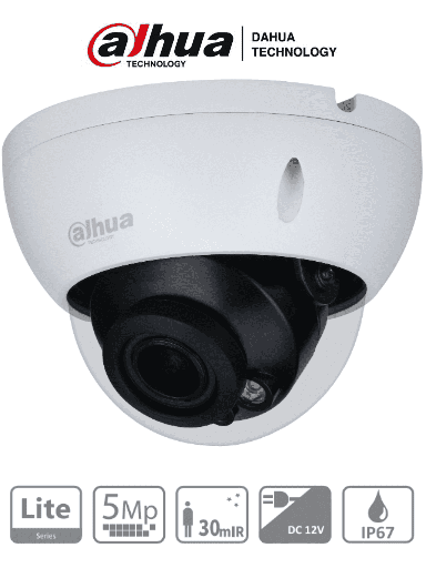 [DHT0300025] DAHUA HAC-HDBW1500R-Z - Camara Domo Antivandalica de 5 Megapixeles/ Lente Motorizado de 2.7-12mm/ Ir de 30 mts/ IP67/ IK10/ Soporta CVI/AHD/TVI y CBVS/