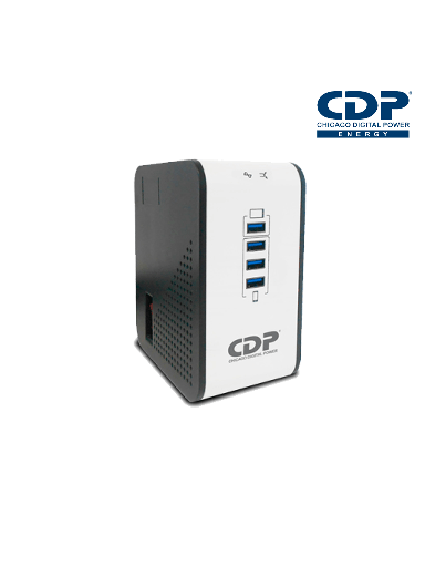 [CDP2300008] CDP R2CU-AVR 1008 - Regulador de Voltaje de Escritorio NEMA 5-15 / 1000VA/400W / 8 tomas de salida / 1 Toma para carga de tablet / 3 Tomas para carga de smartphone 