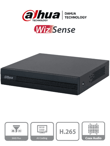 [DHT0360008] DAHUA XVR1B08-I -DVR de 8 Canales 1080p Lite con tecnología WizSense y Cooper-I. Soporta H.265+, hasta 10 canales IP, y 4 canales con SMD Plus para detección avanzada. Incluye búsqueda inteligente de personas y vehículos y codificación inteligente.