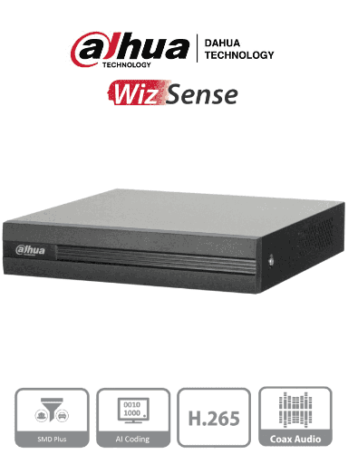 [DHT0360009] DAHUA XVR1B08H-I - DVR de 8 canales 5MP Lite con WizSense y H.265+. Soporta 8 canales + 4 IP, o hasta 12 canales IP. Con SMD Plus y búsqueda inteligente de humanos y vehículos. 1 puerto SATA de hasta 6TB. #HDCVI9.0 #5M
