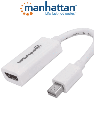 [MAN1760002] MANHATTAN 322461 - Adaptador Pasivo de Mini DisplayPort a HDMI/ Mini DisplayPort Macho a HDMI Hembra/ Soporta Una Resolución de 1080p@60Hz/ Soporta Audio sin Compresión/ 