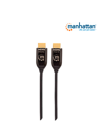[MAN1760049] MANHATTAN 355445 - Cable HDMI Optico Activo Plenum de 50 Metros/ Resolución 4K@60Hz/ Soporta 3D y Canal Ethernet/ HDMI Macho a Macho/ Soporta Canal de Retorno de Audio (ARC)/ Admite Imagenes HDR/ 