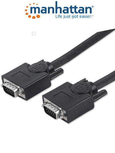 [MAN1760057] MANHATTAN 311731 - Cable de 1.8 Metros Para Monitor SVGA/ HD 15 Macho a HD 15 Macho/ Color Negro/