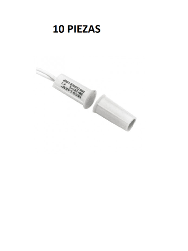 [SEC1180012] Seco-Larm 10PKW  -Paquete de 10 Contacto magneticos BLANCO Gap 3/4 de EMBUTIDO Tipo Taquete Compatible paneles DSC / RISCO / BOSCH  